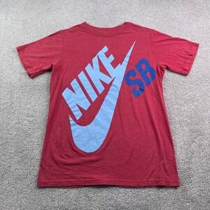 Nike SB Shirt Boys XL Red Skateboarding Skater Big Logo Swoosh Youth Kids